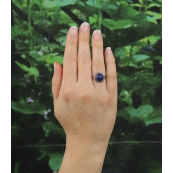 Sterling Silver Lapis Lazuli Ring Size 7 1/4 - Picture 2 of 7